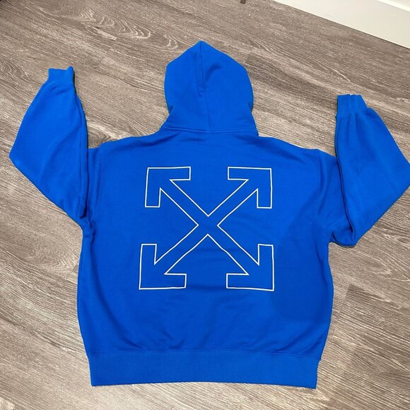 Authentic Blue Off White Logo Hoodie NWT Size Medium - Picture 2 of 2